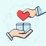 two hands giving a heart